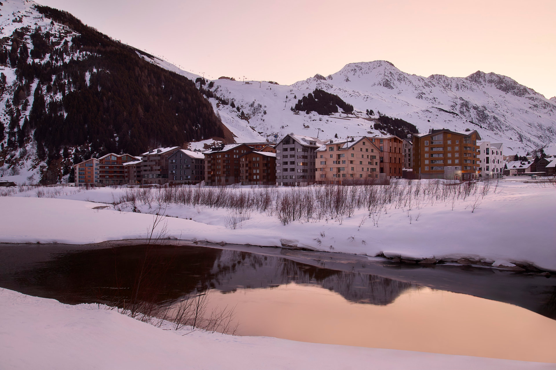 Panorama of the Urseren valley around Andermatt